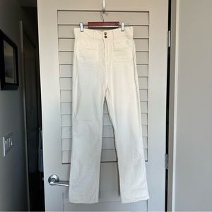 Faherty Cream Corded Corduroy Straight Leg Pants Jeans Ribbed White Vintage 26